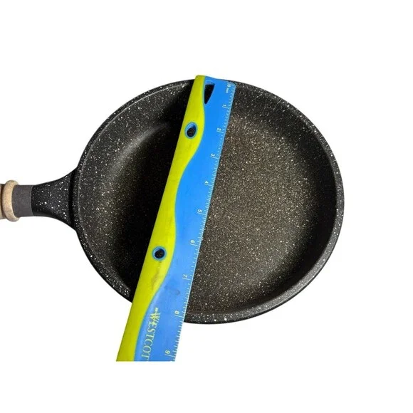 Vintage Italian Roch Guss  8” Pan Skillet Frying Sauté Wood Handle - Picture 6 of 8